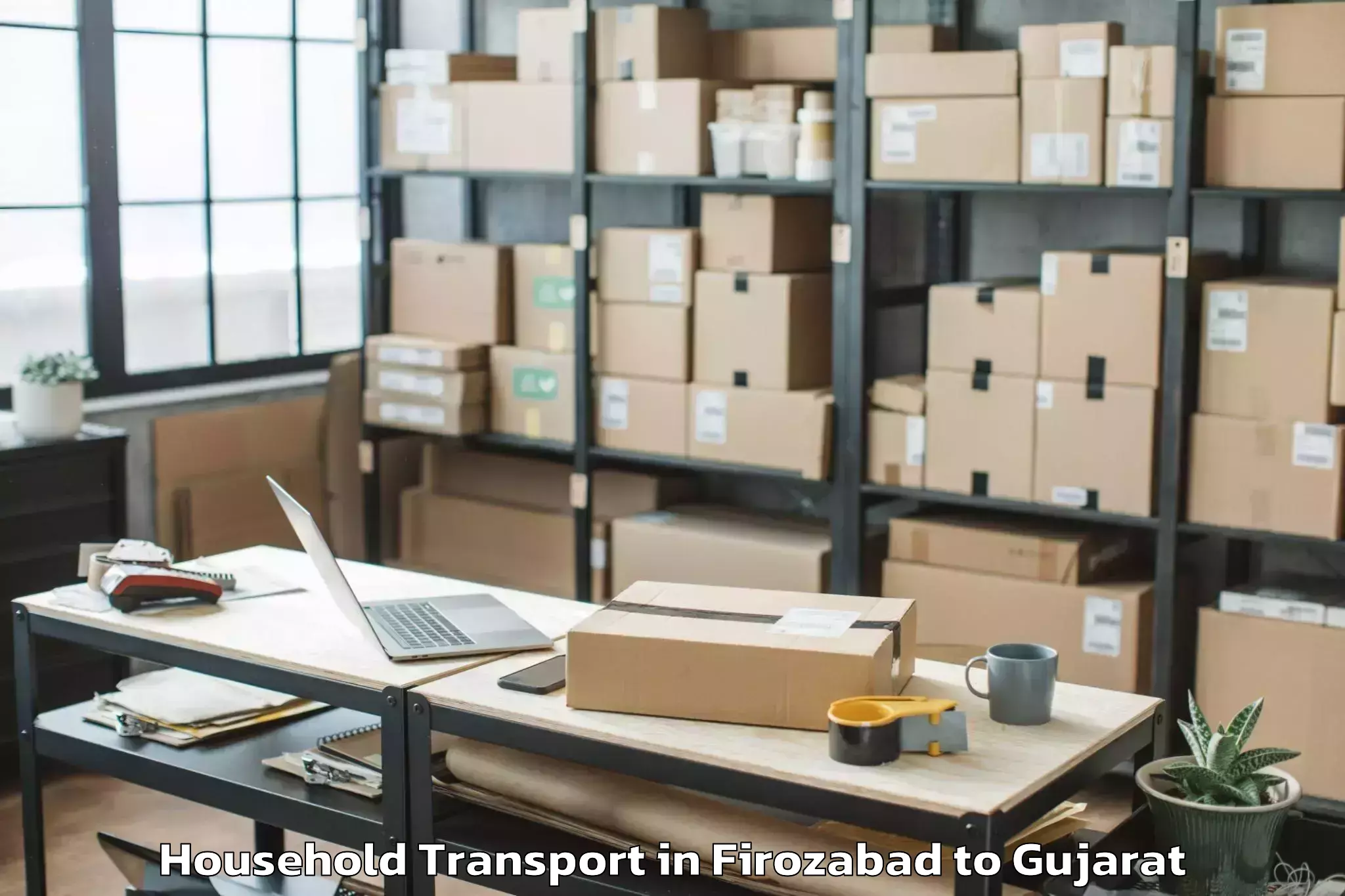 Comprehensive Firozabad to Kadi Household Transport